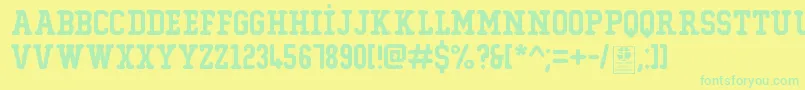 フォントTypoCollegeErodedDemo – 黄色い背景に緑の文字