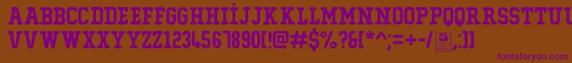 TypoCollegeErodedDemo Font – Purple Fonts on Brown Background