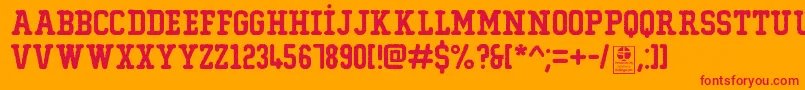 TypoCollegeErodedDemo Font – Red Fonts on Orange Background