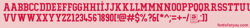 TypoCollegeErodedDemo Font – Red Fonts on Pink Background