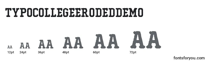 TypoCollegeErodedDemo Font Sizes