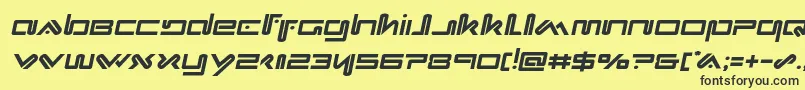 Xephyrsemital-Schriftart – Schwarze Schriften auf gelbem Hintergrund