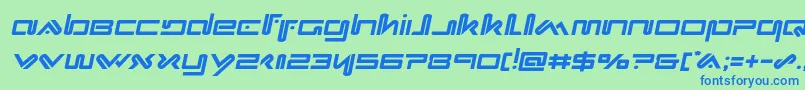 Xephyrsemital-fontti – siniset fontit vihreällä taustalla