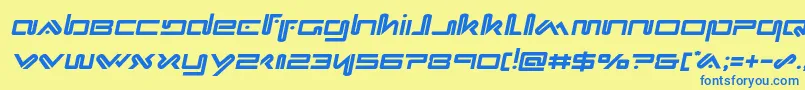 Xephyrsemital-fontti – siniset fontit keltaisella taustalla