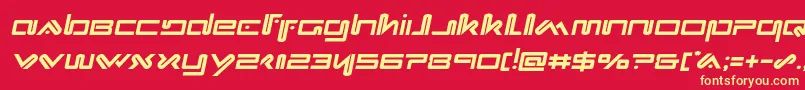 Xephyrsemital-Schriftart – Gelbe Schriften auf rotem Hintergrund