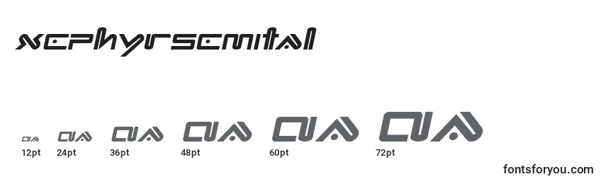 Xephyrsemital Font Sizes