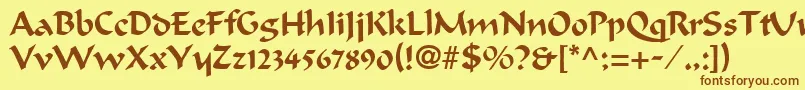 CalligrapherRegular Font – Brown Fonts on Yellow Background