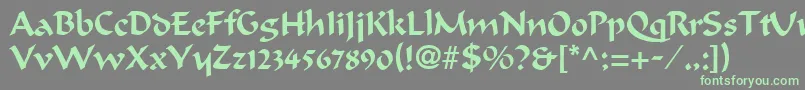 フォントCalligrapherRegular – 灰色の背景に緑のフォント