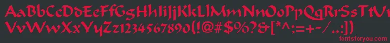CalligrapherRegular Font – Red Fonts on Black Background
