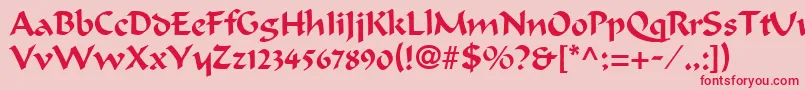 CalligrapherRegular Font – Red Fonts on Pink Background
