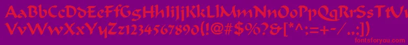 CalligrapherRegular Font – Red Fonts on Purple Background