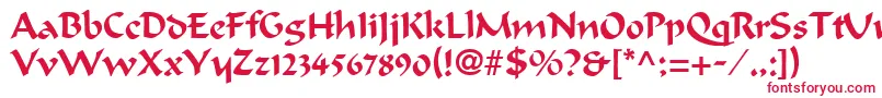 フォントCalligrapherRegular – 赤い文字