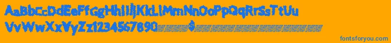 Bitetyme-Schriftart – Blaue Schriften auf orangefarbenem Hintergrund