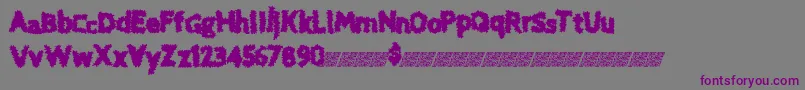 フォントBitetyme – 紫色のフォント、灰色の背景