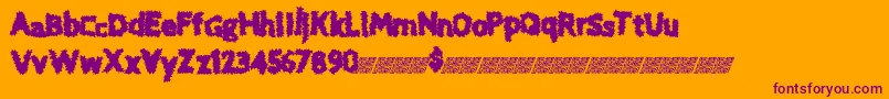 フォントBitetyme – オレンジの背景に紫のフォント