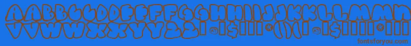 Gashp ffy Font – Brown Fonts on Blue Background