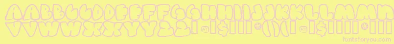 フォントGashp ffy – ピンクのフォント、黄色の背景