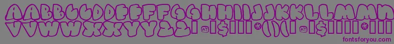 フォントGashp ffy – 紫色のフォント、灰色の背景