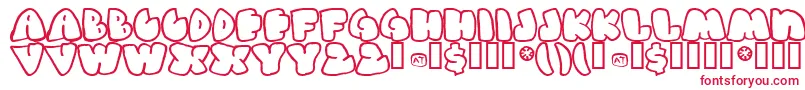 Gashp ffy-Schriftart – Rote Schriften auf weißem Hintergrund