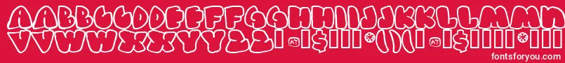 Fonte Gashp ffy – fontes brancas em um fundo vermelho