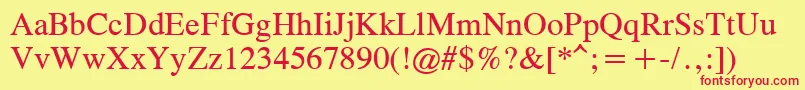 OldTimes Font – Red Fonts on Yellow Background