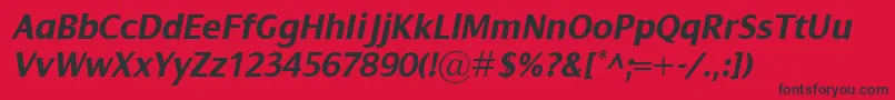 フォントDialogBolditalic – 赤い背景に黒い文字