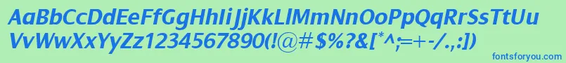 DialogBolditalic Font – Blue Fonts on Green Background