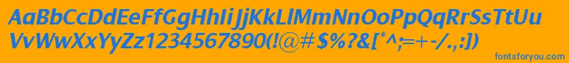 DialogBolditalic Font – Blue Fonts on Orange Background