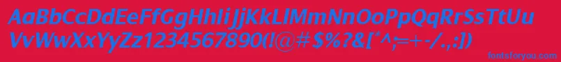 DialogBolditalic Font – Blue Fonts on Red Background