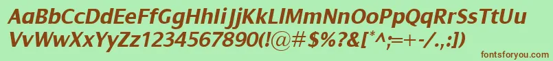 DialogBolditalic Font – Brown Fonts on Green Background