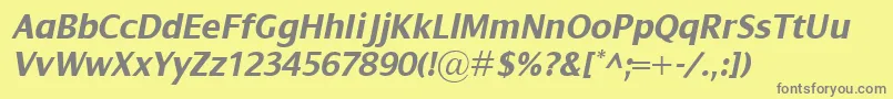 DialogBolditalic Font – Gray Fonts on Yellow Background