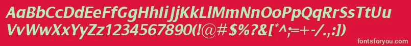 DialogBolditalic Font – Green Fonts on Red Background