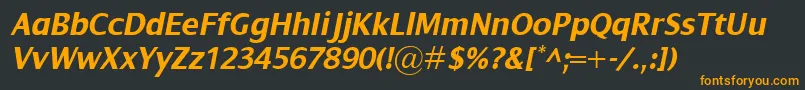 DialogBolditalic Font – Orange Fonts on Black Background