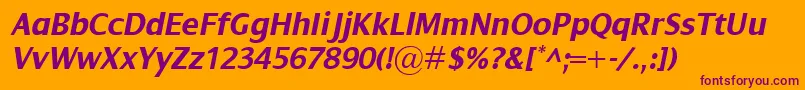DialogBolditalic Font – Purple Fonts on Orange Background