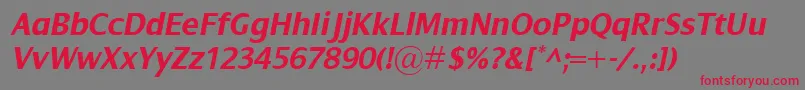 Fonte DialogBolditalic – fontes vermelhas em um fundo cinza