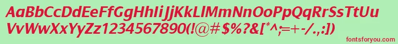 fuente DialogBolditalic – Fuentes Rojas Sobre Fondo Verde