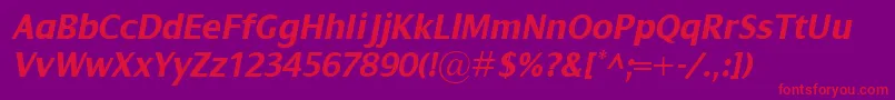 DialogBolditalic Font – Red Fonts on Purple Background