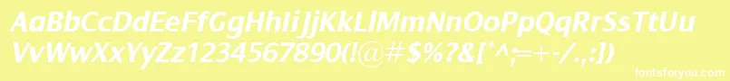 DialogBolditalic Font – White Fonts on Yellow Background