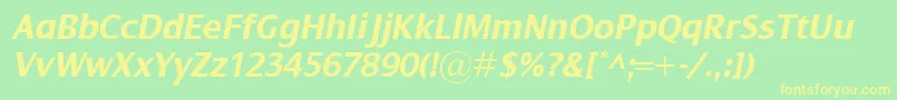 DialogBolditalic Font – Yellow Fonts on Green Background