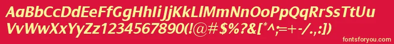 DialogBolditalic Font – Yellow Fonts on Red Background