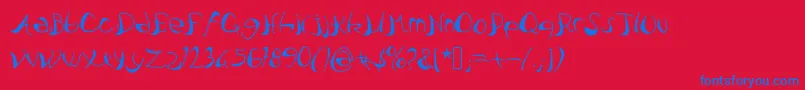 Pataquesbrush-Schriftart – Blaue Schriften auf rotem Hintergrund