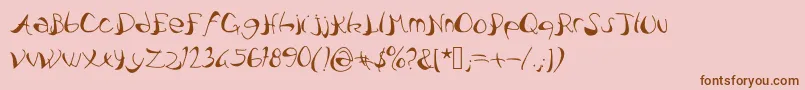 Pataquesbrush Font – Brown Fonts on Pink Background