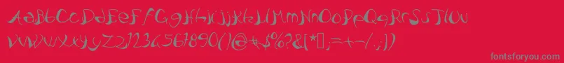 Pataquesbrush Font – Gray Fonts on Red Background