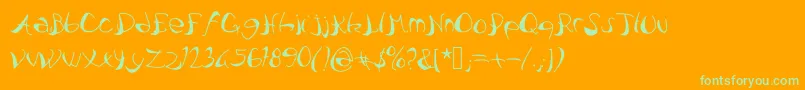 Pataquesbrush Font – Green Fonts on Orange Background