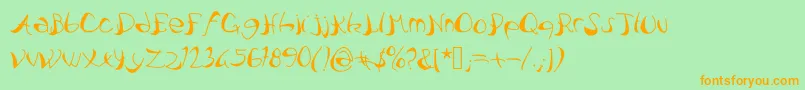 Pataquesbrush Font – Orange Fonts on Green Background