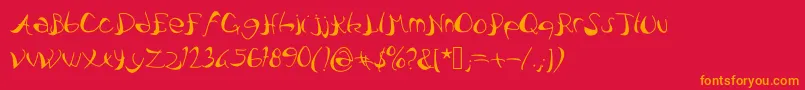 Pataquesbrush Font – Orange Fonts on Red Background