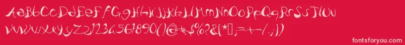 Pataquesbrush Font – Pink Fonts on Red Background