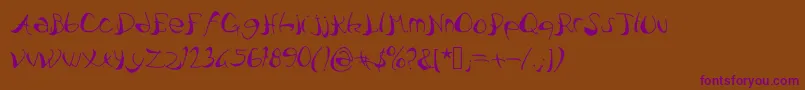 Pataquesbrush-Schriftart – Violette Schriften auf braunem Hintergrund