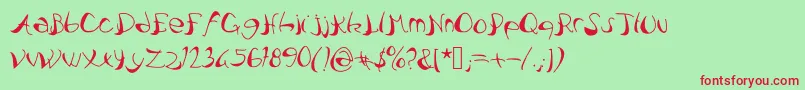 Pataquesbrush Font – Red Fonts on Green Background