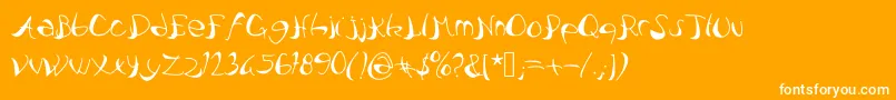 Pataquesbrush Font – White Fonts on Orange Background